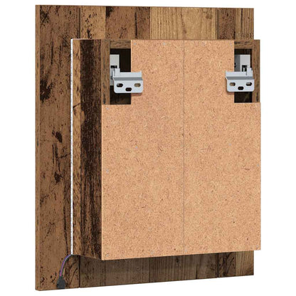 vidaXL LED Bathroom Mirror Cabinet Old Wood 40x12x45 cm Engineered Wood