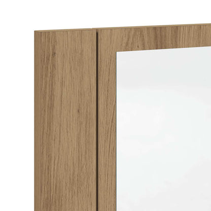vidaXL LED Bathroom Mirror Cabinet Artisan Oak 40x12x45 cm