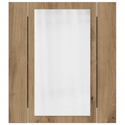 vidaXL LED Bathroom Mirror Cabinet Artisan Oak 40x12x45 cm Engineered Wood