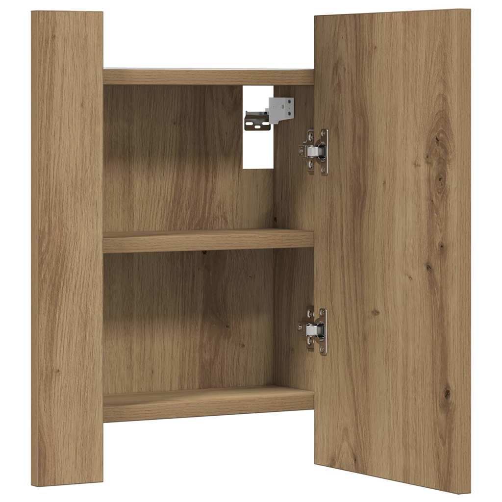 vidaXL LED Bathroom Mirror Cabinet Artisan Oak 40x12x45 cm Engineered Wood