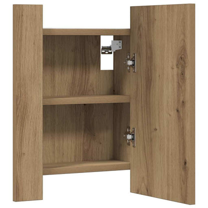 vidaXL LED Bathroom Mirror Cabinet Artisan Oak 40x12x45 cm Engineered Wood