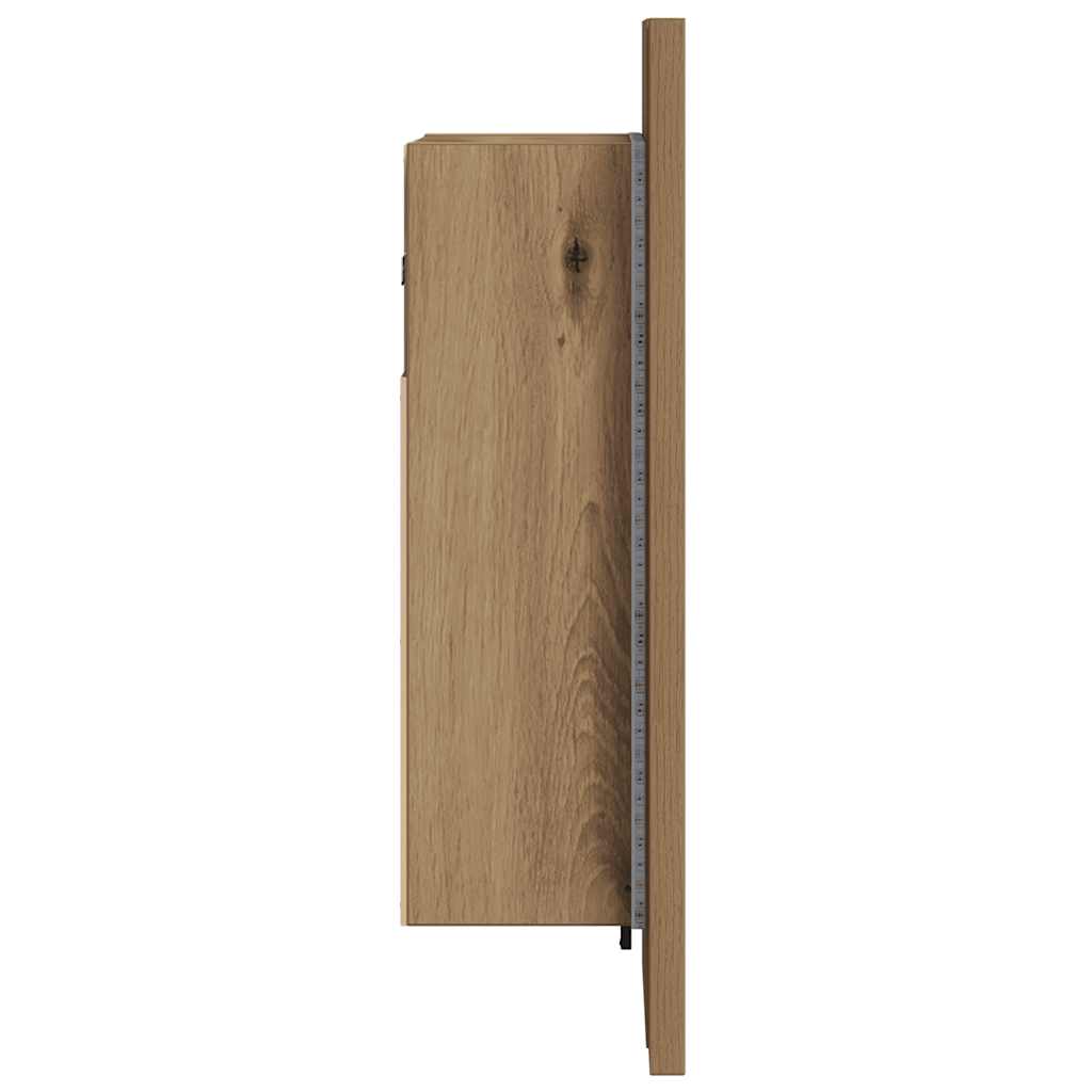 vidaXL LED Bathroom Mirror Cabinet Artisan Oak 40x12x45 cm Engineered Wood