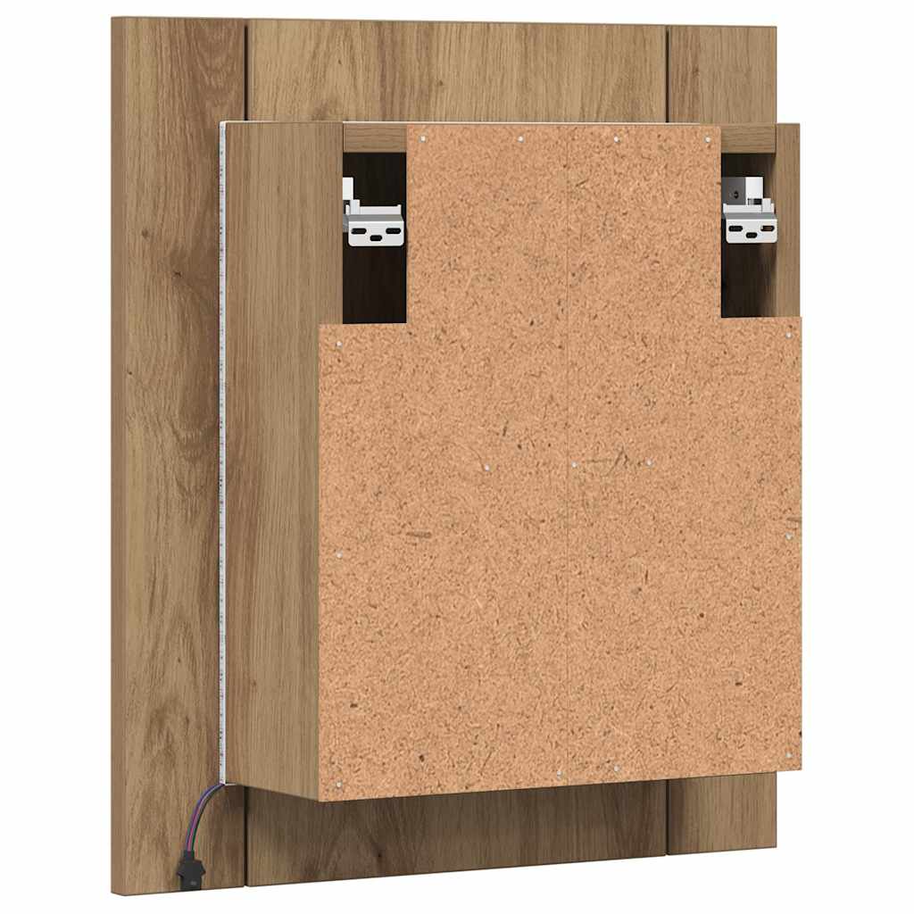 vidaXL LED Bathroom Mirror Cabinet Artisan Oak 40x12x45 cm Engineered Wood