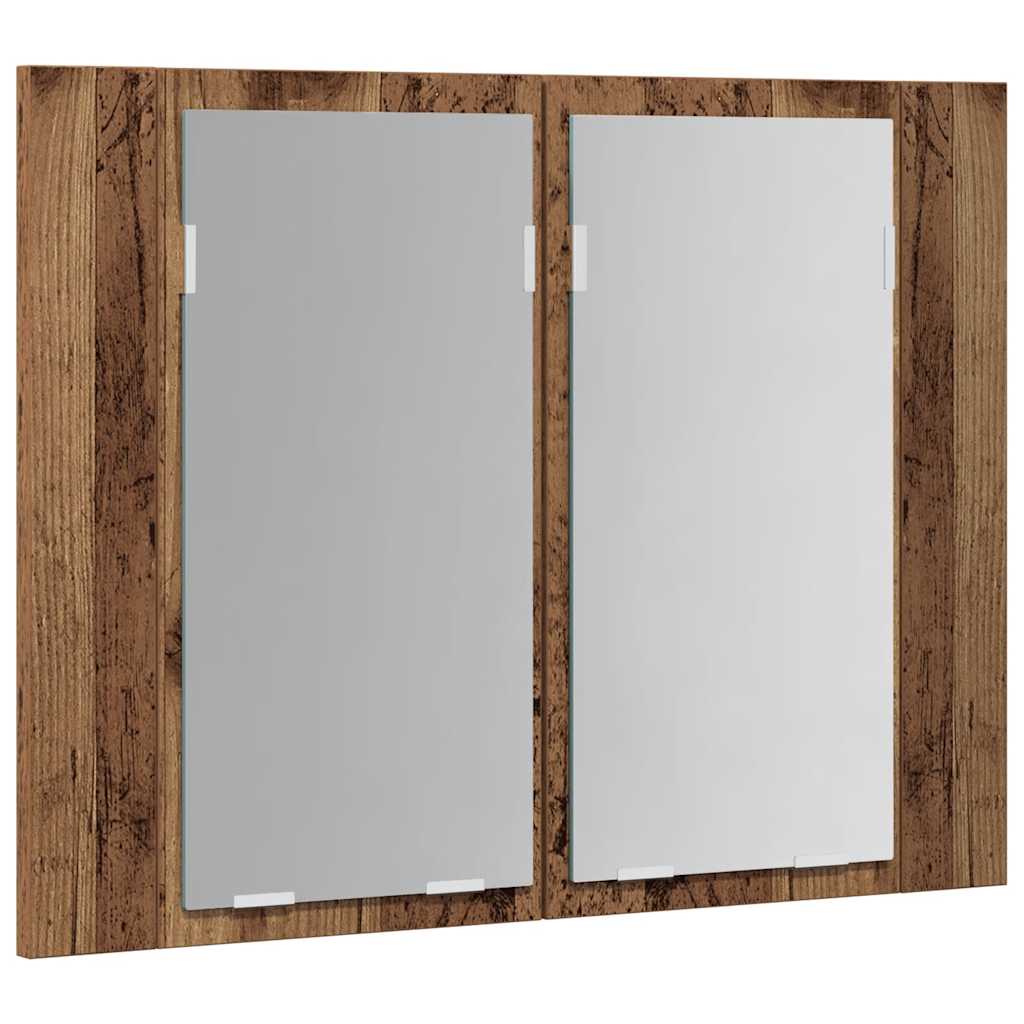 vidaXL LED Mirror Cabinet Old Wood 60x12x45 cm Engineered Wood
