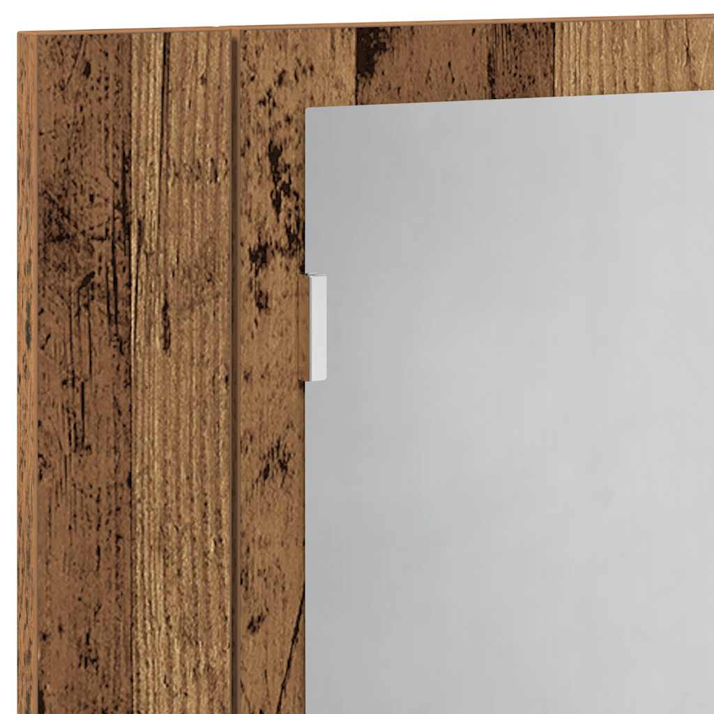 vidaXL LED Mirror Cabinet Old Wood 60x12x45 cm Engineered Wood