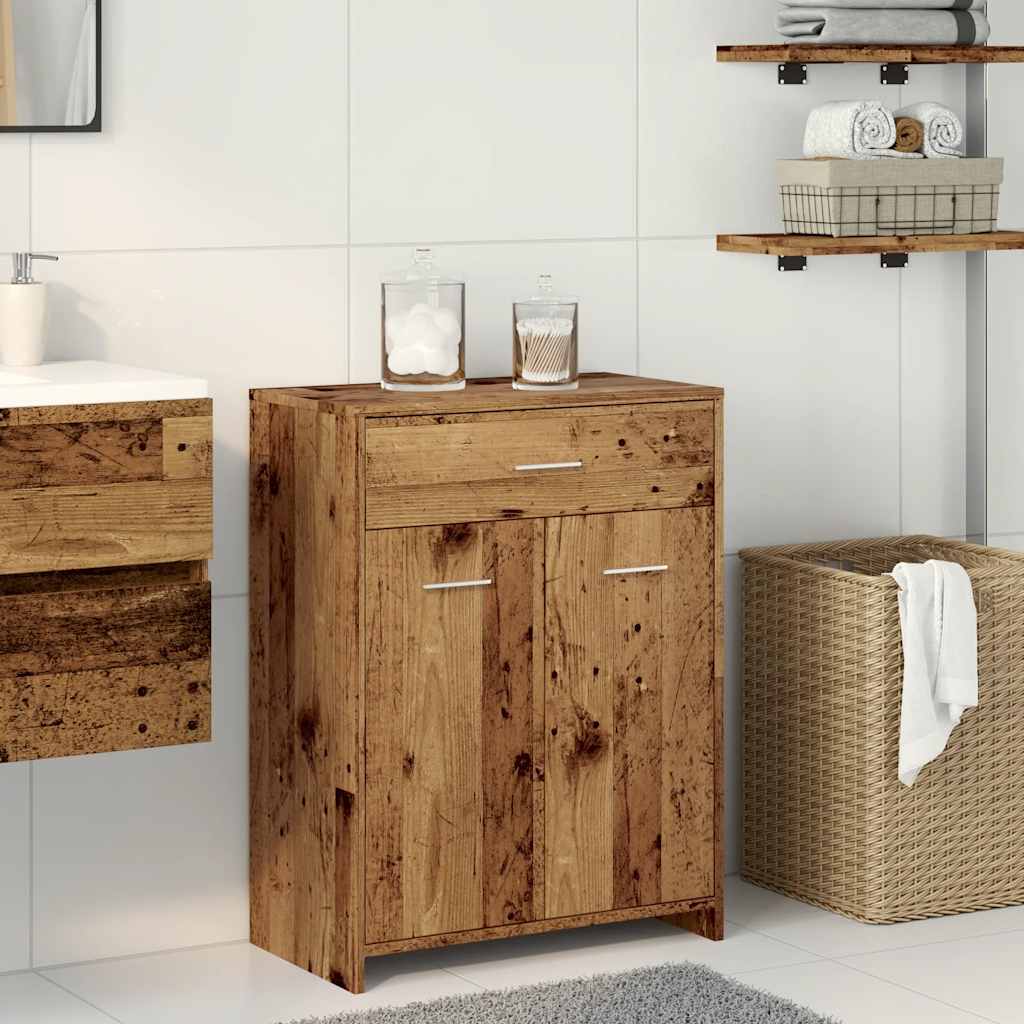 vidaXL Bathroom Cabinet Old Wood 60x33x80 cm Engineered Wood