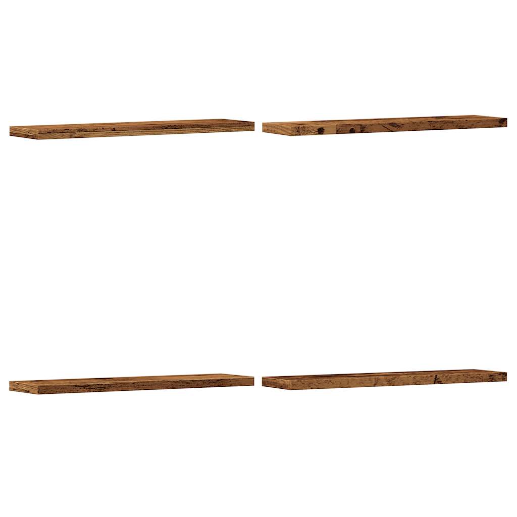 vidaXL Wall Shelves 4 pcs Old Wood 40x20x1,5 cm Engineered Wood