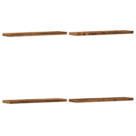 vidaXL Wall Shelves 4 pcs Old Wood 40x20x1,5 cm Engineered Wood