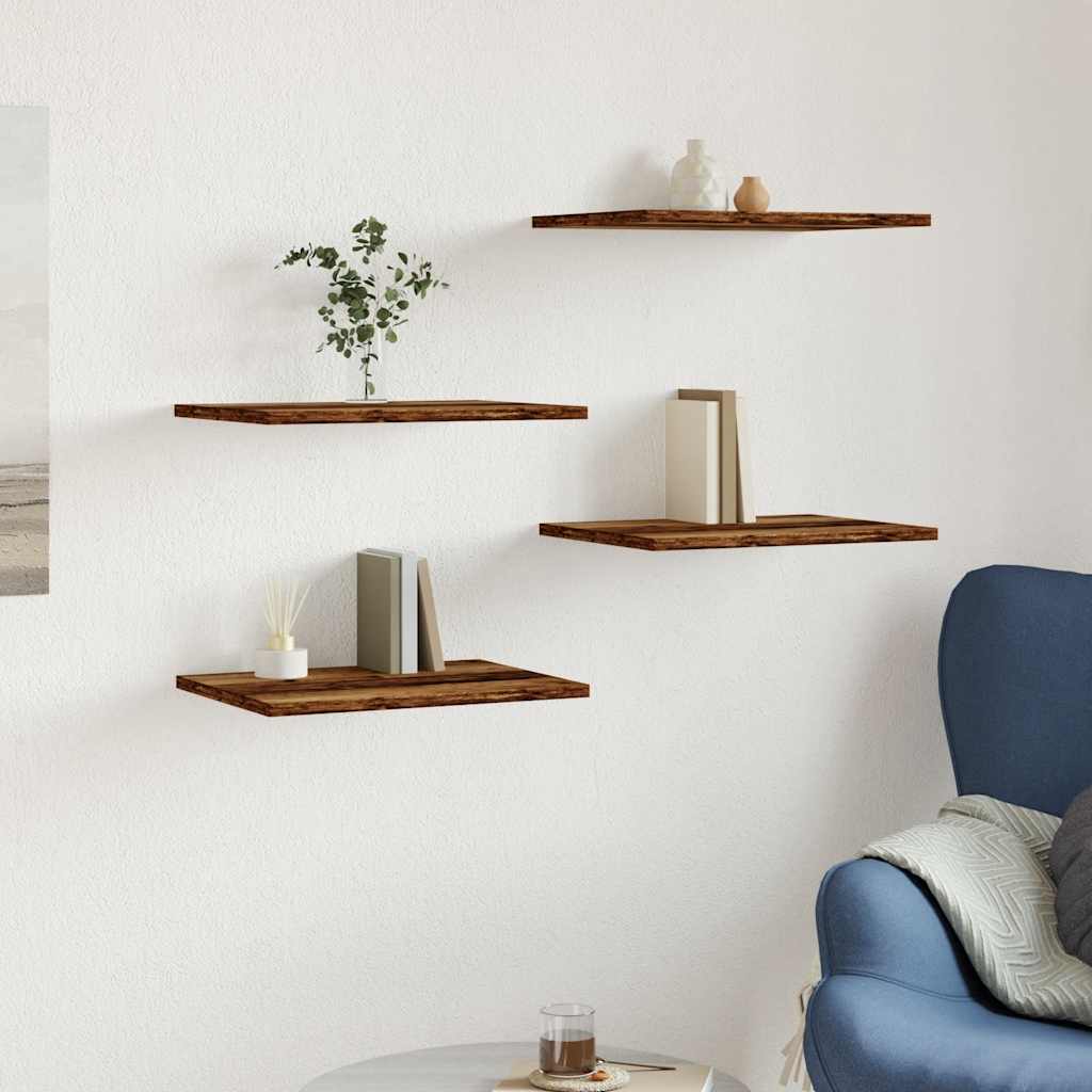 vidaXL Bookshelf Boards 4 pcs Old Wood 40x30x1,5 cm Engineered Wood
