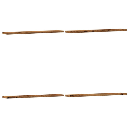 vidaXL Wall Shelves 4 pcs Old Wood 60x20x1,5 cm Engineered Wood