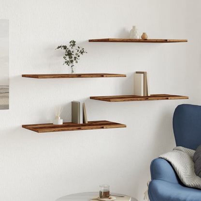 vidaXL Wall Shelves 4 pcs Old Wood 60x30x1,5 cm Engineered Wood
