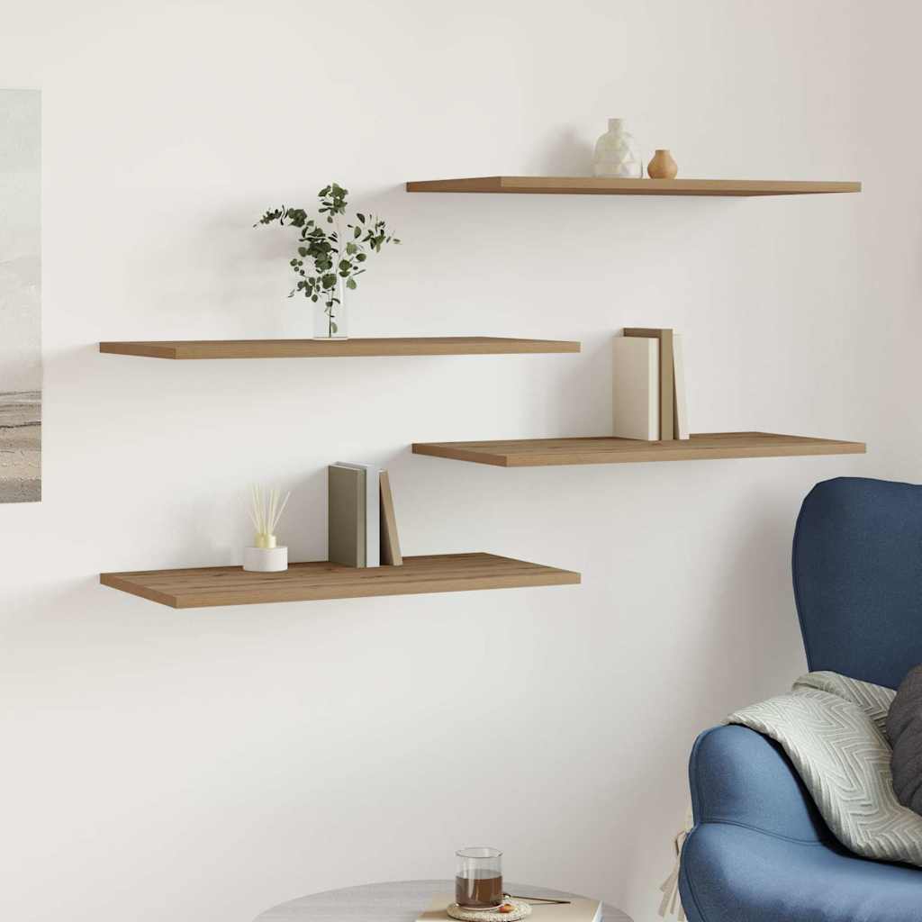 vidaXL Wall Shelves 4 pcs Artisan Oak 60x30x1,5 cm Engineered Wood