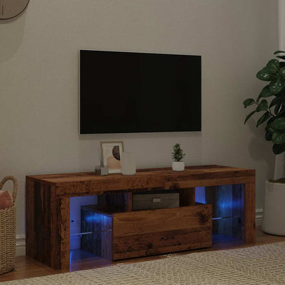 vidaXL TV Cabinet with LED Lights Old Wood 120x36.5x40 cm