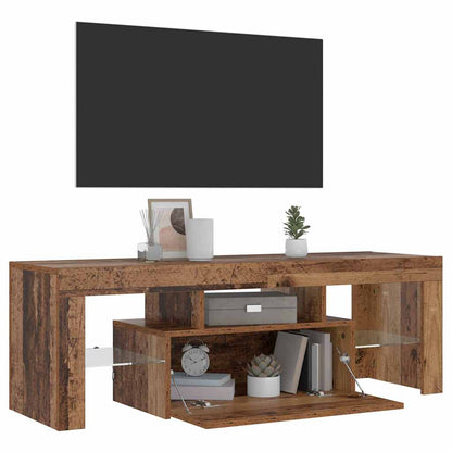 vidaXL TV Cabinet with LED Lights Old Wood 120x36.5x40 cm Engineered Wood