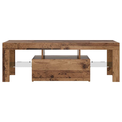 vidaXL TV Cabinet with LED Lights Old Wood 120x36.5x40 cm Engineered Wood