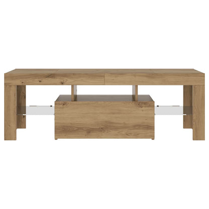 vidaXL TV Cabinet with LED Lights Artisan Oak 120x36.5x40 cm Engineered Wood