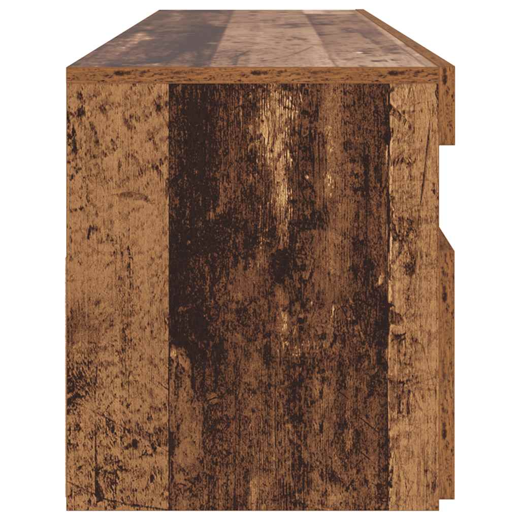 vidaXL TV Cabinet with LED Lights Old Wood 90x35x40 cm Engineered Wood