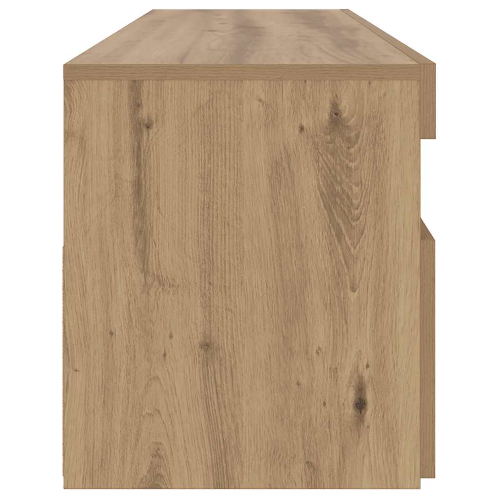 vidaXL TV Cabinet with LED Lights Artisan Oak 90x35x40 cm Engineered Wood