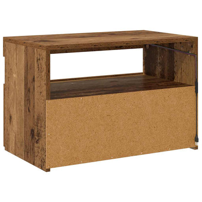 vidaXL TV Cabinet with LED Lights Old Wood 60x35x40 cm Engineered Wood