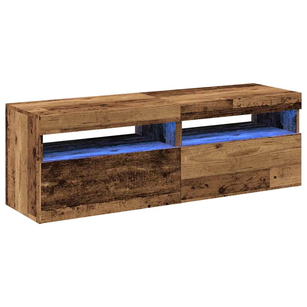 vidaXL 2 Piece TV Cabinet Set with LED Lights Old Wood Engineered Wood