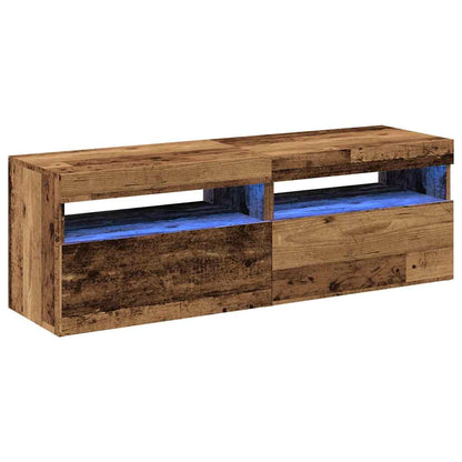 vidaXL 2 Piece TV Cabinet Set with LED Lights Old Wood Engineered Wood