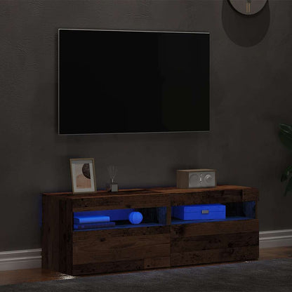vidaXL 2 Piece TV Cabinet Set with LED Lights Old Wood Engineered Wood