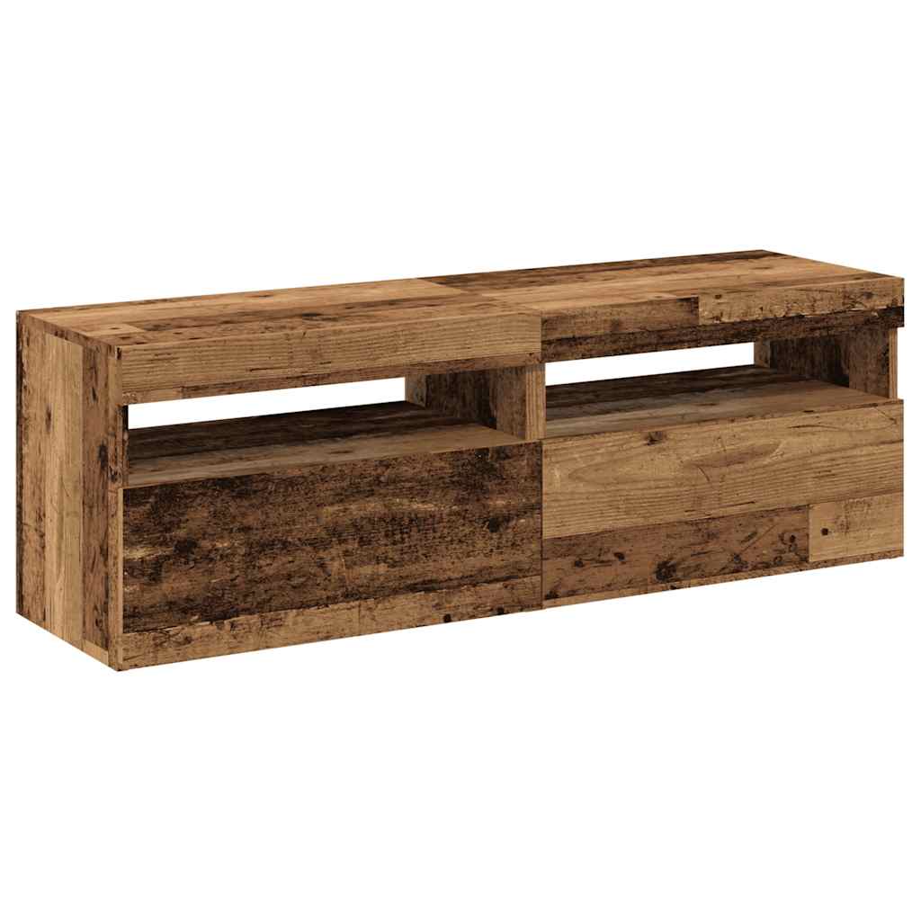 vidaXL 2 Piece TV Cabinet Set with LED Lights Old Wood Engineered Wood