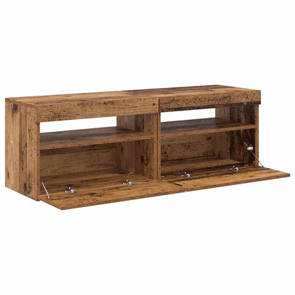 vidaXL 2 Piece TV Cabinet Set with LED Lights Old Wood Engineered Wood