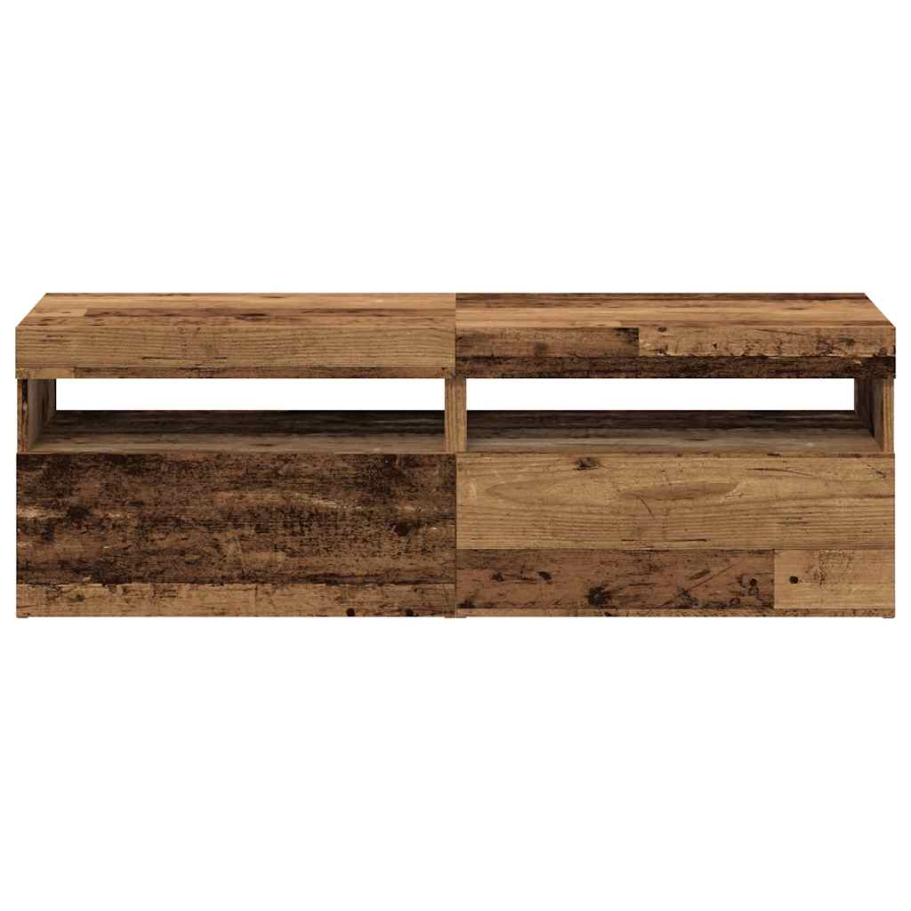 vidaXL 2 Piece TV Cabinet Set with LED Lights Old Wood Engineered Wood