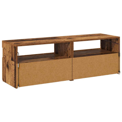 vidaXL 2 Piece TV Cabinet Set with LED Lights Old Wood Engineered Wood