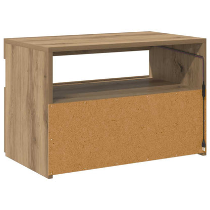 vidaXL TV Cabinet with LED Lights Artisan Oak 60x35x40 cm Engineered Wood