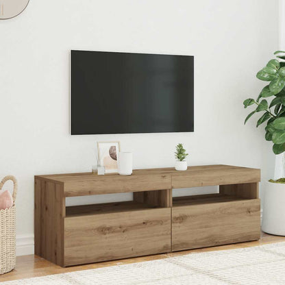vidaXL 2 Piece TV Cabinet Set with LED Lights Artisan Oak Engineered Wood