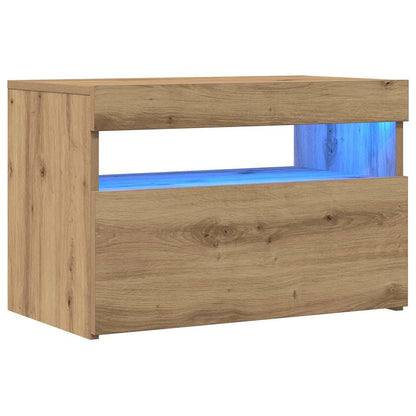 vidaXL 2 Piece TV Cabinet Set with LED Lights Artisan Oak Engineered Wood