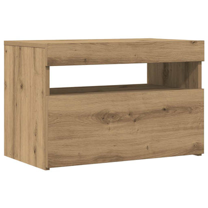 vidaXL 2 Piece TV Cabinet Set with LED Lights Artisan Oak Engineered Wood
