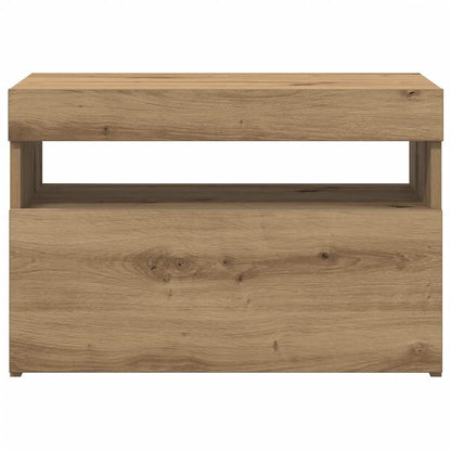 vidaXL 2 Piece TV Cabinet Set with LED Lights Artisan Oak Engineered Wood