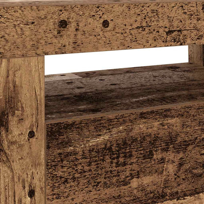 vidaXL TV Cabinet with LED Lights Old Wood 120x35x40 cm Engineered Wood