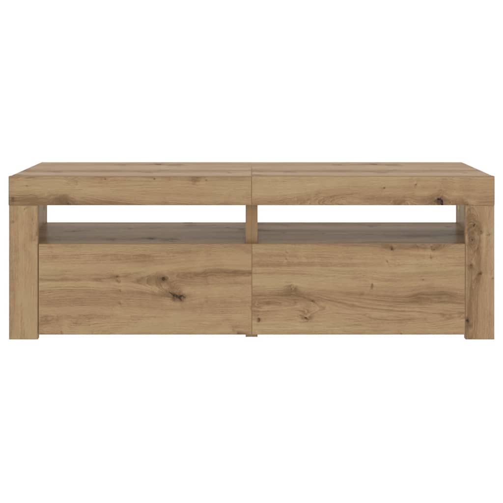 vidaXL TV Cabinet with LED Lights Artisan Oak 120x35x40 cm Engineered Wood