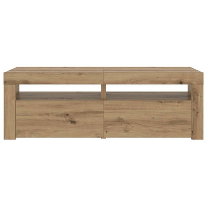 vidaXL TV Cabinet with LED Lights Artisan Oak 120x35x40 cm Engineered Wood