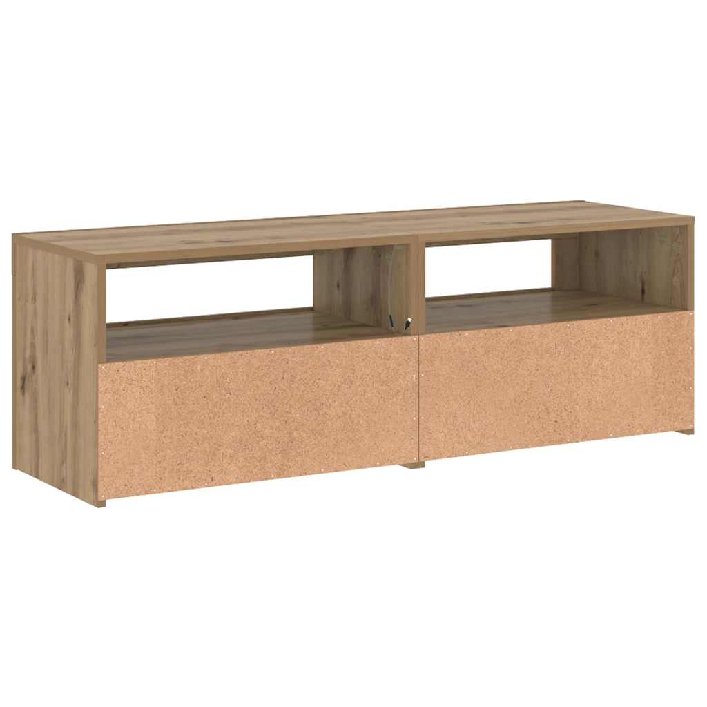 vidaXL TV Cabinet with LED Lights Artisan Oak 120x35x40 cm Engineered Wood