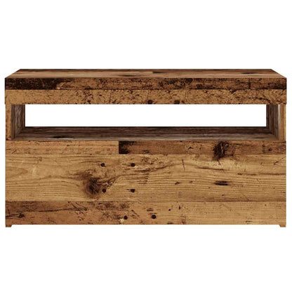 vidaXL TV Cabinet with LED Lights Old Wood 75x35x40 cm Engineered Wood