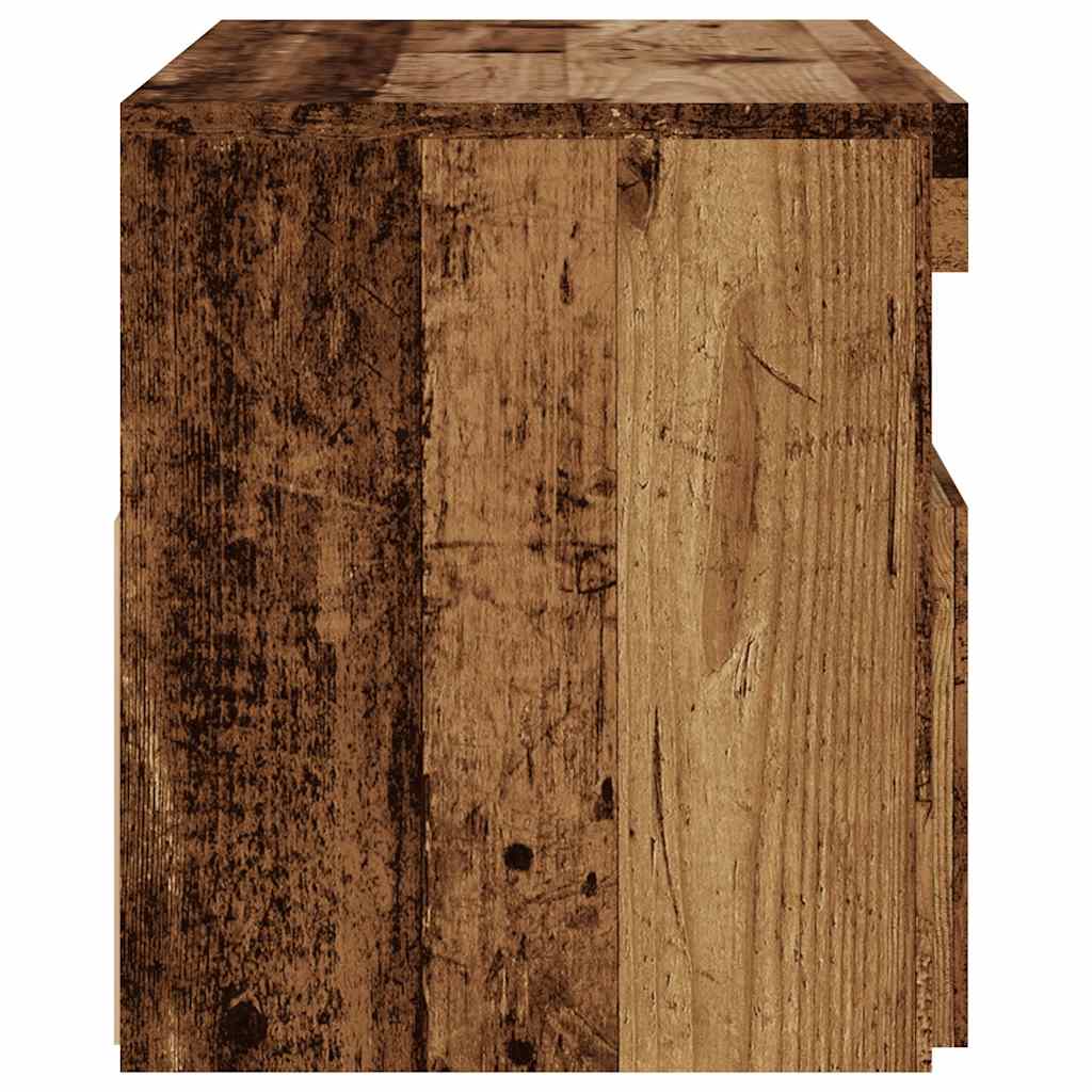 vidaXL TV Cabinet with LED Lights Old Wood 75x35x40 cm Engineered Wood