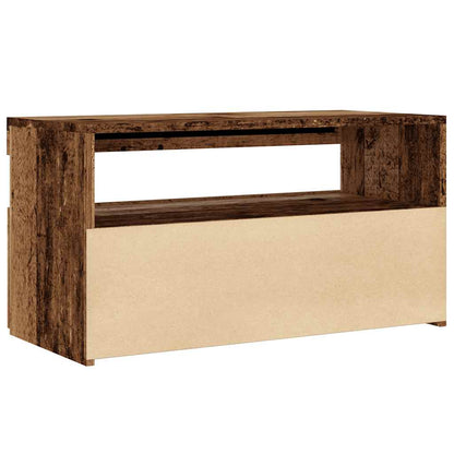 vidaXL TV Cabinet with LED Lights Old Wood 75x35x40 cm Engineered Wood