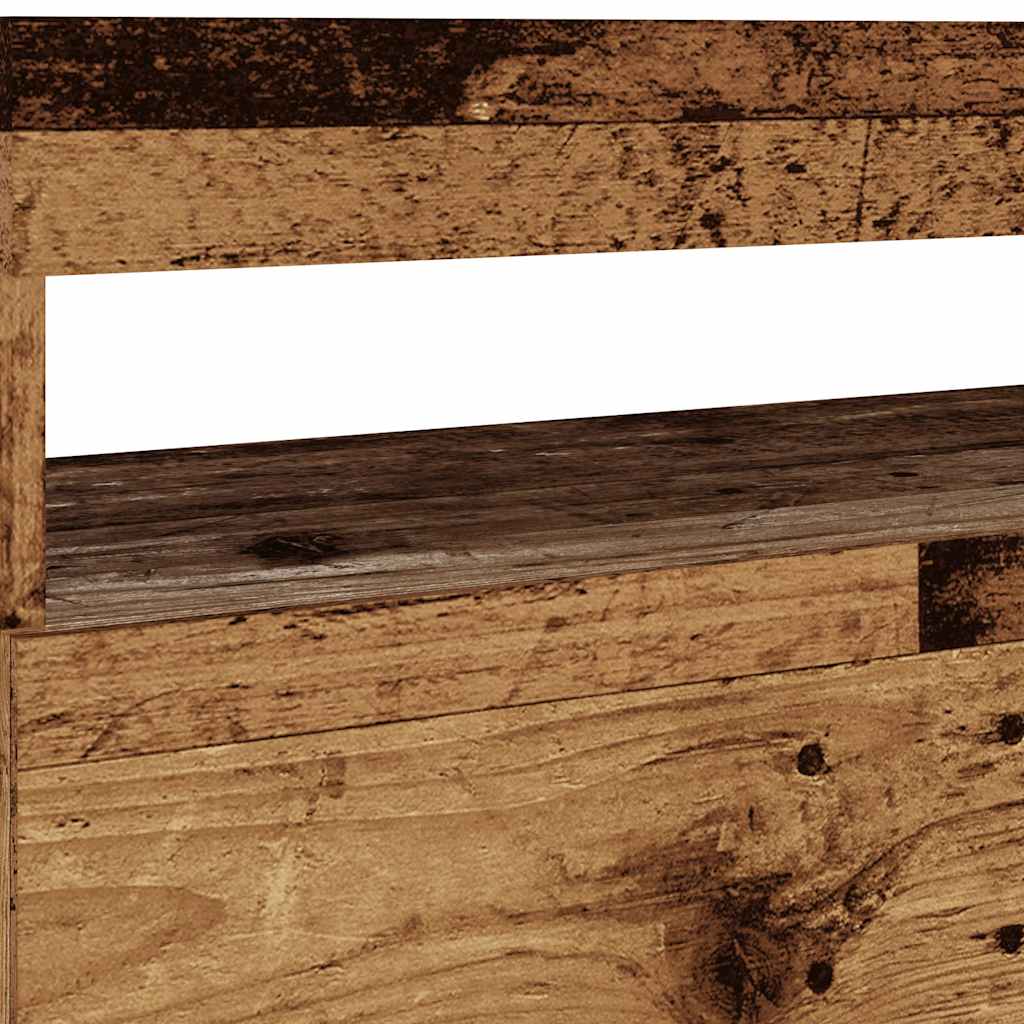 vidaXL TV Cabinet with LED Lights Old Wood 75x35x40 cm Engineered Wood