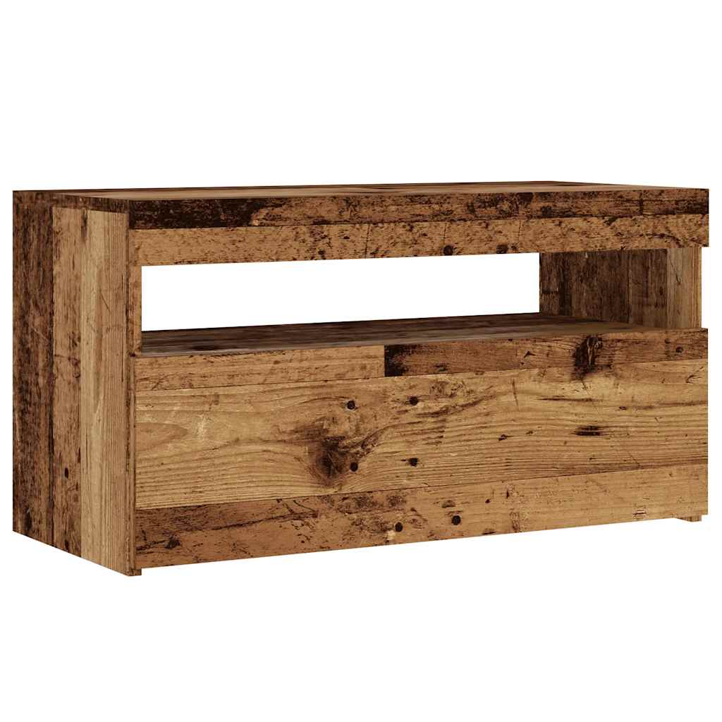vidaXL 2 Piece TV Cabinet Set with LED Lights Old Wood Engineered Wood