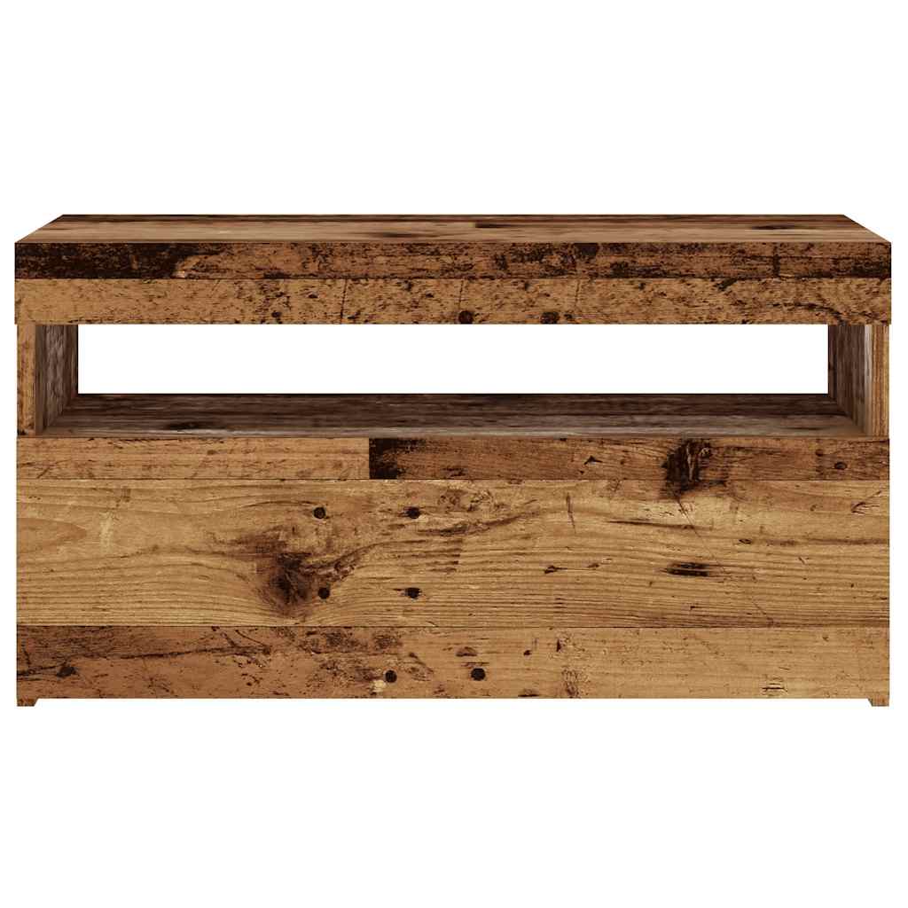vidaXL 2 Piece TV Cabinet Set with LED Lights Old Wood Engineered Wood
