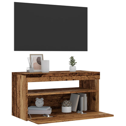 vidaXL 2 Piece TV Cabinet Set with LED Lights Old Wood Engineered Wood