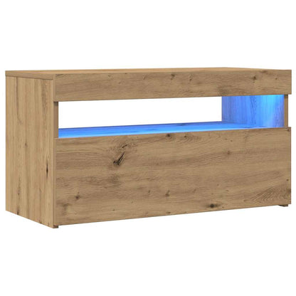 vidaXL TV Cabinets with LED Lights 2 pcs Artisan Oak Engineered Wood