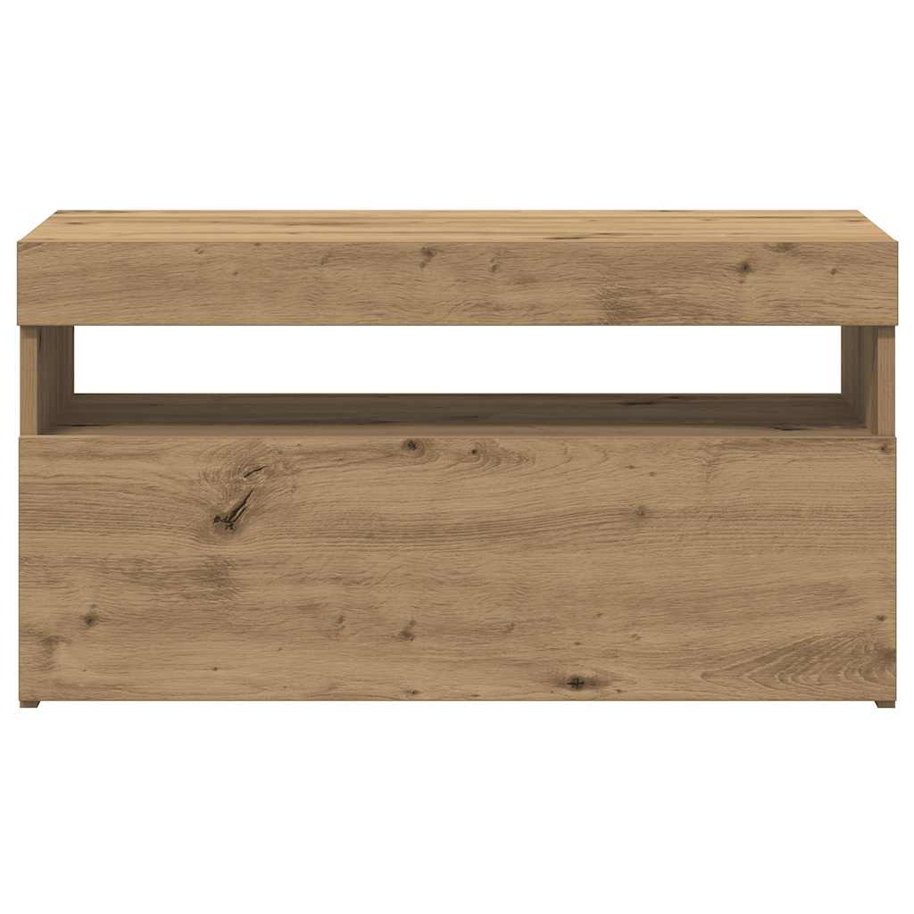 vidaXL TV Cabinets with LED Lights 2 pcs Artisan Oak Engineered Wood