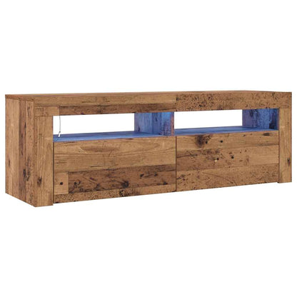 vidaXL TV Cabinet with LED Lights Old Wood 120x35x40cm Engineered Wood