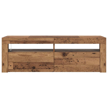 vidaXL TV Cabinet with LED Lights Old Wood 120x35x40 cm Engineered Wood